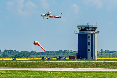 NIC ADAM / FREE PRESS
St. Andrews Airport is celebrating its 60th anniversary this month since it first opened.
A plane takes off from St. Andrews Airport on Monday morning.
240708 - Monday, July 08, 2024.

Reporter: Matt Frank