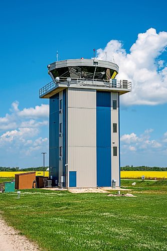 NIC ADAM / FREE PRESS
St. Andrews Airport is celebrating its 60th anniversary this month since it first opened.
The air traffic control tower at St. Andrews Airport on Monday morning.
240708 - Monday, July 08, 2024.

Reporter: Matt Frank