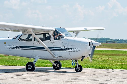 NIC ADAM / FREE PRESS
St. Andrews Airport is celebrating its 60th anniversary this month since it first opened.
A Cessna taxis to the runway at St. Andrews Airport on Monday morning.
240708 - Monday, July 08, 2024.

Reporter: Matt Frank