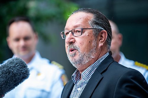 MIKAELA MACKENZIE / FREE PRESS

N'Dinawemak executive director Frank Parkes and other stakeholders make an announcement on improving downtown safety at a press conference at True North Square on Tuesday, July 9, 2024. 

For Chris story.

