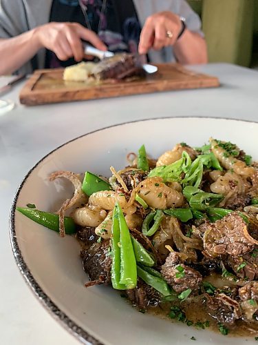 Jill Wilson/ Winnipeg Free Press
Braised beef cavatelli with onion jam (US$22), was a rich dish but had a bright freshness thanks to fennel, leeks and peas.