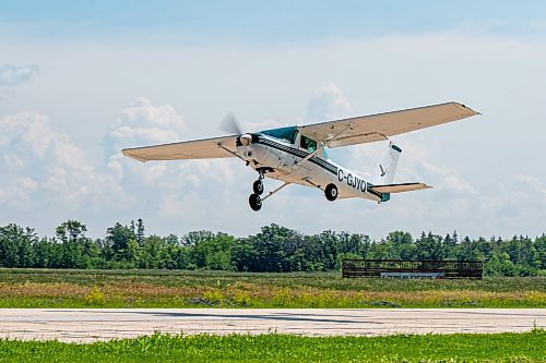 NIC ADAM / FREE PRESS
St. Andrews Airport is celebrating its 60th anniversary this month since it first opened.
A Cessna takes off from St. Andrews Airport on Monday morning.
240708 - Monday, July 08, 2024.

Reporter: Matt Frank