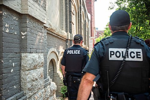 MIKAELA MACKENZIE / FREE PRESS

Foot patrol officers (who are part of the Violent Crime Retail Theft Initiative) walk through Old Market Square in the Exchange District on Wednesday, July 10, 2024. 

For Chris story.

