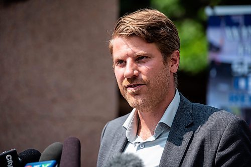 MIKAELA MACKENZIE / FREE PRESS

West End BIZ executive director Joe Kornelson speaks at a media update on the Violent Crime Retail Theft Initiative at Bijou Park on Wednesday, July 10, 2024. 

For Chris story.

