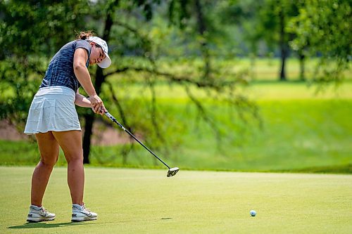 NIC ADAM / FREE PRESS
Crystal Zamzow, from Swan River Golf &amp; Country Club, plays in The Manitoba Golf Junior Girls championship at Niakawa country club Wednesday afternoon.
240710 - Wednesday, July 10, 2024.

Reporter: Zoe Pierce