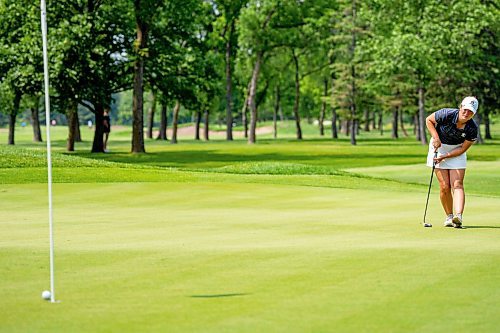 NIC ADAM / FREE PRESS
Crystal Zamzow, from Swan River Golf &amp; Country Club, plays in The Manitoba Golf Junior Girls championship at Niakawa country club Wednesday afternoon.
240710 - Wednesday, July 10, 2024.

Reporter: Zoe Pierce