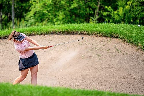 NIC ADAM / FREE PRESS
Addison Kartusch, from St. Charles Country Club, plays in The Manitoba Golf Junior Girls championship at Niakawa country club Wednesday afternoon.
240710 - Wednesday, July 10, 2024.

Reporter: Zoe Pierce