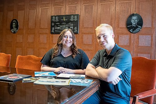 BROOK JONES / FREE PRESS
Kayla Bobrowski (left) and her brother Dylan are pictured sitting in the boardroom at Imperial Steel at 901 Century St., in Winnipeg, Man., Thursday, July 11, 2024. The brother-sister duo are junior executives and the fourth generation at Imperial Steel.