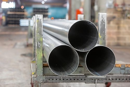 BROOK JONES / FREE PRESS
Steel tubing sits in the production area at Imperial Steel at 901 Century St., in Winnipeg, Man., Thursday, July 11, 2024.