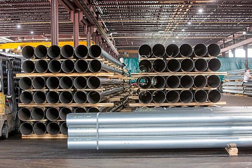 BROOK JONES / FREE PRESS
Galvanized steel tubing sit in the warehouse at Imperial Steel at 901 Century St., in Winnipeg, Man., Thursday, July 11, 2024.