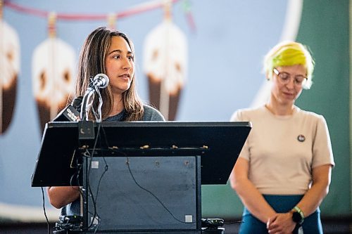 MIKAELA MACKENZIE / FREE PRESS

Dr. Camisha Mayes speaks at a safer consumption site announcement at the Aboriginal Health &amp; Wellness Centre on Friday, July 12, 2024. 

For Malak story.

