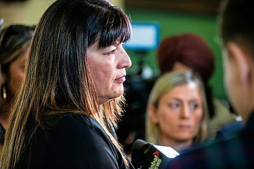 MIKAELA MACKENZIE / FREE PRESS

Minister of housing, addictions, and homelessness Bernadette Smith speaks to the media after a safer consumption site announcement at the Aboriginal Health &amp; Wellness Centre on Friday, July 12, 2024. 

For Malak story.

