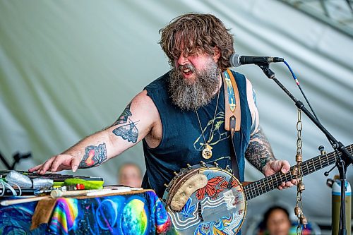 NIC ADAM / FREE PRESS
Mike Savino, known professionally as Tall Tall Trees, performs at the Spruce Hollow stage at the Winnipeg Folk Festival Friday afternoon.
240712 - Friday, July 12, 2024.

Reporter: ?