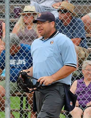 Softball umpire Brad DeGraeve is shown during the inaugural 50-plus Softball Manitoba masters championship in Onanole on Sunday afternoon. (Perry Bergson/The Brandon Sun)
July 14, 2024