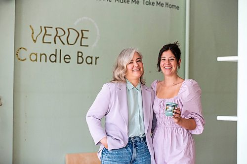 MIKAELA MACKENZIE / FREE PRESS

Dominika (left) and Zoe Dratwa, co-owners of Verde Plant Design (soon to be Verde Candle Bar), in their old space on Osborne Street on Monday, July 15, 2024. The company will undergo a transformation, turning from plant shop to candle-making bar, and will open on Academy Road this August.

For Gabby story.

