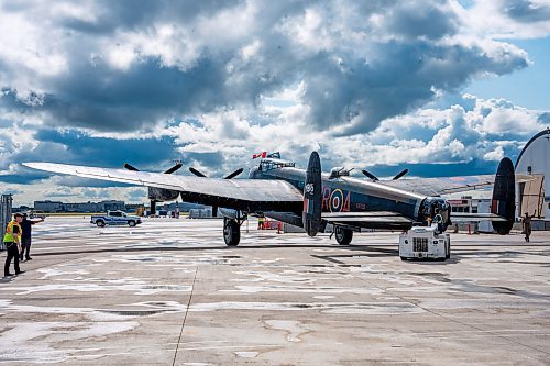 NIC ADAM / FREE PRESS
The Avro Lancaster gets taxied to the Royal Aviation Museum of Western Canada on Tuesday afternoon.
240716 - Tuesday, July 16, 2024.

Reporter: Nicole