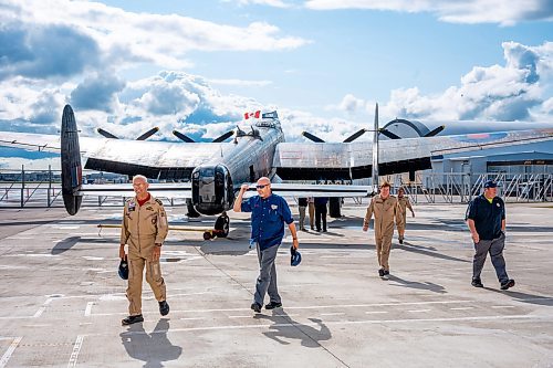 NIC ADAM / FREE PRESS
The crew of the Avro Lancaster disembark at the Royal Aviation Museum of Western Canada on Tuesday afternoon. 
240716 - Tuesday, July 16, 2024.

Reporter: Nicole