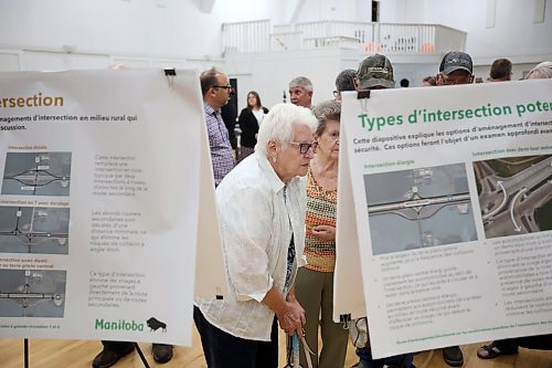 16072024
Westman residents take part in a public open house and consultation regarding Highway 1 and Highway 5 Intersection Improvements at the Carberry Community Memorial Hall on Tuesday evening. 
(Tim Smith/The Brandon Sun)