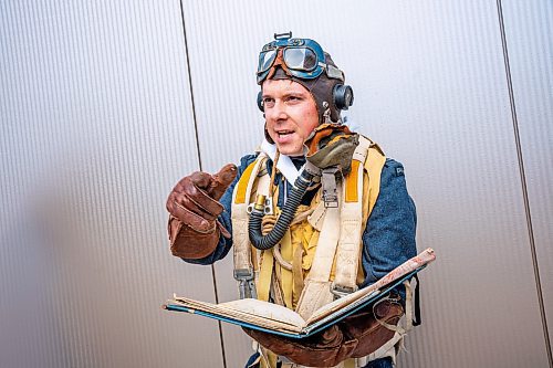 NIC ADAM / FREE PRESS
Aviation collector/enthusiast Matt Heintz wearing an original Avro Lancaster navigator uniform he pieced together. He spent between $8-10k on eBay and other auction sites to achieve this look.
240716 - Tuesday, July 16, 2024.

Reporter: Nicole