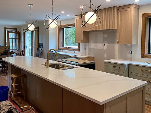 Marc LaBossiere / Winnipeg Free Press

The quartz countertop along the 13-foot long island exceeds a raw slab length and therefore comprises of two pieces joined together via concealed seam using epoxy.

 