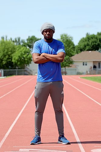 Former Jamaican college sprinter Rusheed Edwards, who moved to Brandon in September, is starting Assert Track Club for athletes age 14 and older in the Wheat City. (Thomas Friesen/The Brandon Sun)