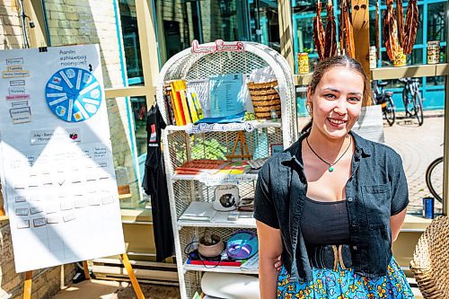 NIC ADAM / FREE PRESS
Indigenous languages programs coordinator, Shyla Niemi, pictured in her teaching area inside the Forks&#x2019; Bike Check.
240717 - Wednesday, July 17, 2024.

Reporter: Jura