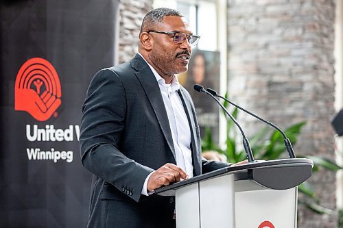 MIKAELA MACKENZIE / FREE PRESS

United Way Winnipeg president and CEO Michael Richardson speaks at a press conference announcing $100,000 raised at Whiteout Parties going to community organizations on Wednesday, July 17, 2024.

For sports story.

