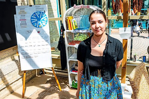 NIC ADAM / FREE PRESS
Indigenous languages programs coordinator, Shyla Niemi, pictured in her teaching area inside the Forks&#x2019; Bike Check.
240717 - Wednesday, July 17, 2024.

Reporter: Jura