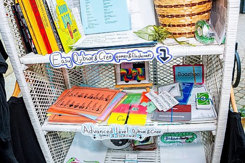 NIC ADAM / FREE PRESS
Indigenous languages programs coordinator, Shyla Niemi, pictured in her teaching area inside the Forks&#x2019; Bike Check.
240717 - Wednesday, July 17, 2024.

Reporter: Jura