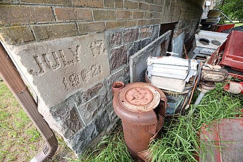 The corner stone of the former Rapid City public school &#x44a;now a museum and cultural centre for the community &#x44a;displays the date it was completed,  July 17, 1902. (Matt Goerzen/The Brandon Sun)