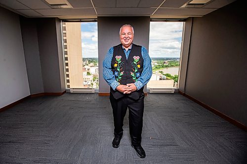 MIKAELA MACKENZIE / FREE PRESS

David Chartrand, president of the Manitoba Mtis Federation, at 333 Main St. on Wednesday, July 17, 2024. The MMF bought the two Bell MTS branded towers (and a parking lot) in downtown Winnipeg near Portage &amp; Main. 

For Gabby story.

