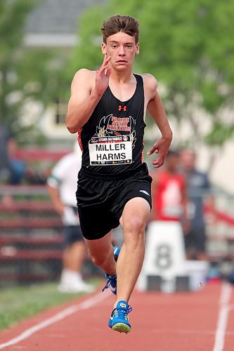 Brandon's Wil Miller Harms, shown competing in the 2018 Legion National track and field championships, is set for his first outdoor season since 2019 following the COVID-19 pandemic and an Achilles tear in 2022. He's running the 100-metre and 200-metre for Team Manitoba at the Western Canada Team Challenge in Winnipeg this weekend. (Photos by Tim Smith/The Brandon Sun)