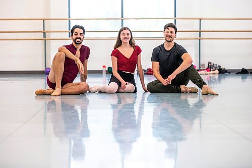 MIKAELA MACKENZIE / FREE PRESS

Royal Winnipeg Ballet dancers Stephan Azulay (left), Amanda Solheim, and Josh Hidson, who have all recieved promotions within the company, on Wednesday, July 17, 2024.

For Jen story.