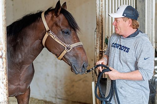 MIKE DEAL / FREE PRESS
Trainer Rick Wise with Mr Fillip who won the Derby Trial this past Monday.
240719 - Friday, July 19, 2024.