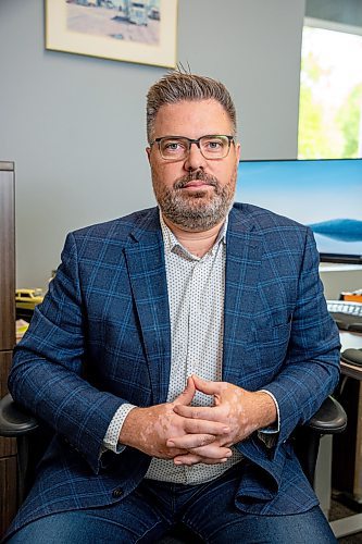 NIC ADAM / FREE PRESS
Aaron Dolyniuk, executive director of the Manitoba Trucking Association or MTA, pictured Friday morning. The MTA is speaking out against &#x201c;Driver Inc.,&#x201d; a trucking industry scheme where companies misclassify employees to avoid paying taxes and other labour deductions.
240719 - Friday, July 19, 2024.

Reporter: Gabby