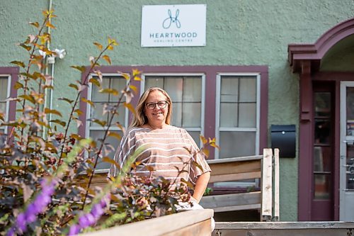 BROOK JONES / FREE PRESS
Katie Inverarity, who is the past chairperson of Heartwood Healing Centre, is pictured in front of the centre at 104 Roslyn Ave., in Winnipeg, Man., Friday, July 19, 2024.