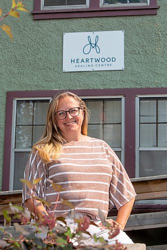 BROOK JONES / FREE PRESS
Katie Inverarity, who is the past chairperson of Heartwood Healing Centre, is pictured in front of the centre at 104 Roslyn Ave., in Winnipeg, Man., Friday, July 19, 2024.