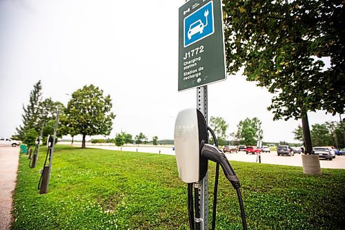 MIKAELA MACKENZIE / FREE PRESS

Rural EV charging stations in the parking lot at the Lower Fort Garry historic site near Saint Andrews on Monday, July 22, 2024. 

For JS story.