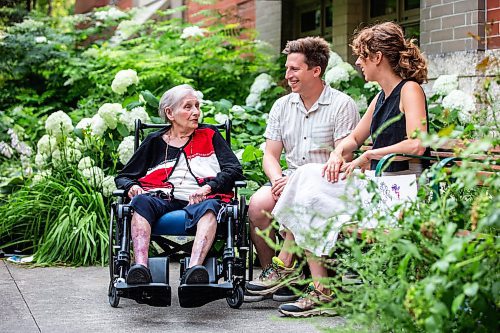 MIKAELA MACKENZIE / FREE PRESS

Edith Almadi (left), Toby Gillies, and Natalie Baird, co-collaborators on Don't Let the Sun Catch You Crying (an animated short film screening next weekend at the Gimli Film Festival), at the Misericordia Care Home on Friday, July 19, 2024. 

For Ben Waldman story.