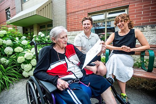 MIKAELA MACKENZIE / FREE PRESS

Edith Almadi (left), Toby Gillies, and Natalie Baird, co-collaborators on Don't Let the Sun Catch You Crying (an animated short film screening next weekend at the Gimli Film Festival), at the Misericordia Care Home on Friday, July 19, 2024. 

For Ben Waldman story.