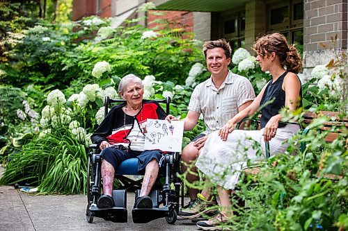 MIKAELA MACKENZIE / FREE PRESS

Edith Almadi (left), Toby Gillies, and Natalie Baird, co-collaborators on Don't Let the Sun Catch You Crying (an animated short film screening next weekend at the Gimli Film Festival), at the Misericordia Care Home on Friday, July 19, 2024. 

For Ben Waldman story.