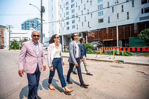 MIKAELA MACKENZIE / FREE PRESS

Carmine Militano, CEO (left), Sarah Anderson, director of talent management, Nick Bockstael, co-president, and Dan Bockstael, co-president, at a Bockstael Construction site at 308 Colony on Friday, July 19, 2024. 

For &#x460;story.