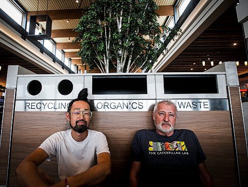 JOHN WOODS / FREE PRESS
Takashi Iwasaki and Jeff McKay, creators of a new animated short film, Shitty Little, which is all about how humans overtake nature are photographed in a mall food court in south Winnipeg Monday, July 22, 2024. 

Reporter: ben