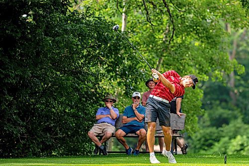 NIC ADAM / FREE PRESS
Braxton Kuntz, of Breezy Bend Country Club, plays in the final round of the Manitoba men's amateur championship at Rossmere Golf &amp; Country Club Wednesday.
240724 - Wednesday, July 24, 2024.

Reporter: Mike McIntyre