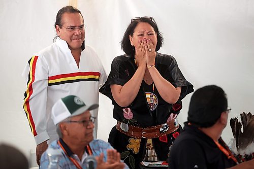 Merrick is overcome by emotion after winning re-election to a second term in the first ballot. (Tim Smith/The Brandon Sun)