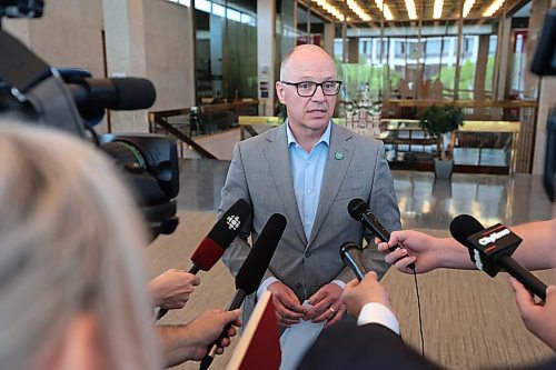 Ruth Bonneville / Free Press

Local - Mayor presser

Wpg. Mayor, Scott Gillingham, scrums with the media regarding EPC members at City Hall Wednesday. 

July 24th,  2024

