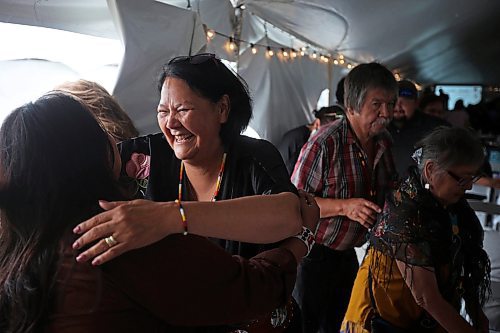 24072024
Assembly of Manitoba Chiefs Grand Chief Cathy Merrick celebrates after winning re-election to a second term as Grand Chief at the AMC 36th Annual General Assembly on Waywayseecappo First Nation Lands bordering Highway 10 just north of Brandon on Wednesday. (Tim Smith/The Brandon Sun)