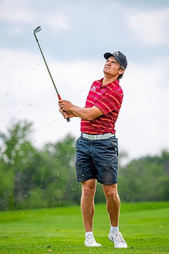 NIC ADAM / FREE PRESS
Braxton Kuntz, of Breezy Bend Country Club, plays in the final round of the Manitoba men's amateur championship at Rossmere Golf &amp; Country Club Wednesday.
240724 - Wednesday, July 24, 2024.

Reporter: Mike McIntyre