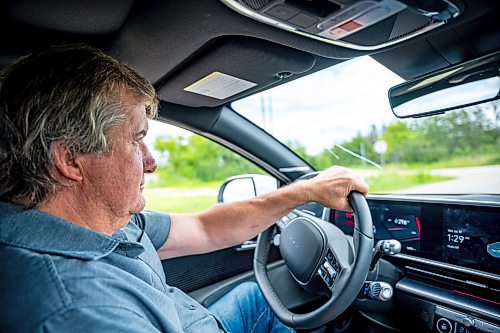 NIC ADAM / FREE PRESS
Kent Heinrich pictured alongside his 2024 Hyundai Ioniq 6 on Wednesday afternoon.
240717 - Wednesday, July 17, 2024.

Reporter: ?