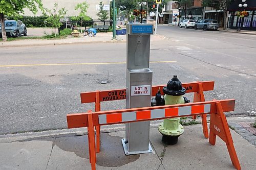 The City of Brandon's new hydration station, located at the corner of Seventh Street and Rosser Avenue, is expected to be in operation by the weekend. (Abiola Odutola/The Brandon Sun)